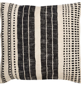 HAMPTON DOWN FILLED PILLOW 22"D BLACK AND SAND