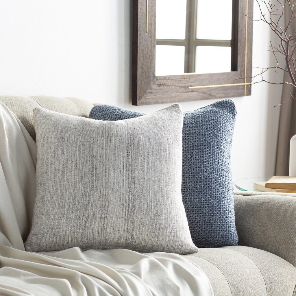 BONNE DOWN FILLED PILLOW 22"D GREY SAND