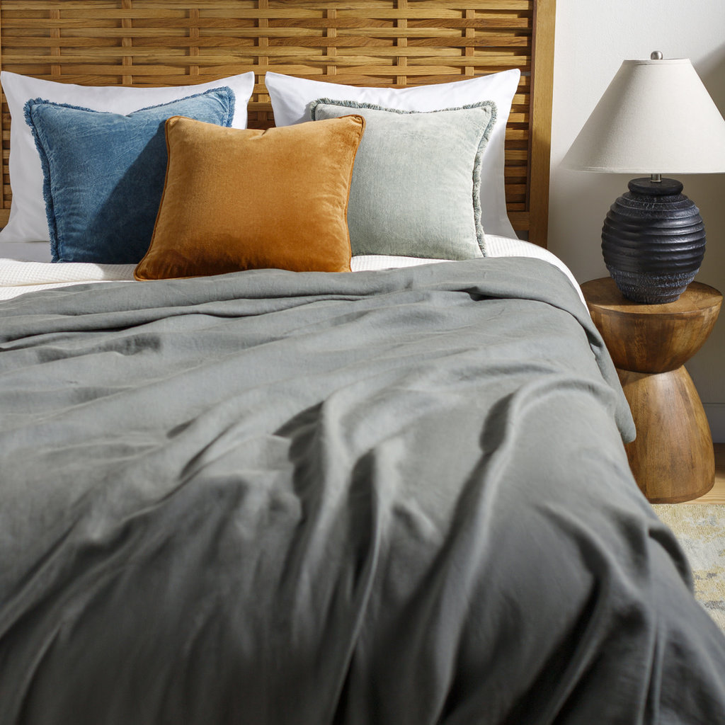 SAFFLOWER DOWN FILLED PILLOW 22" COGNAC