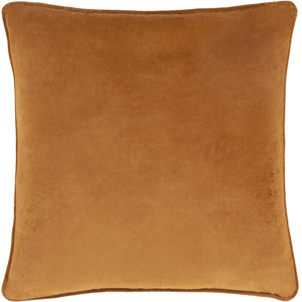 SAFFLOWER DOWN FILLED PILLOW 22" COGNAC