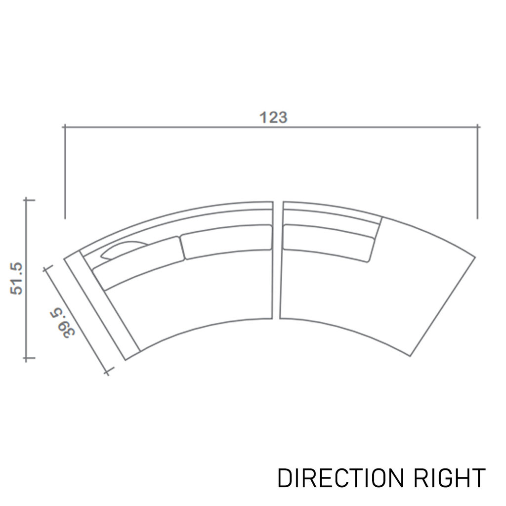 SEQUENCE FEATHER FILLED CURVED SECTIONAL