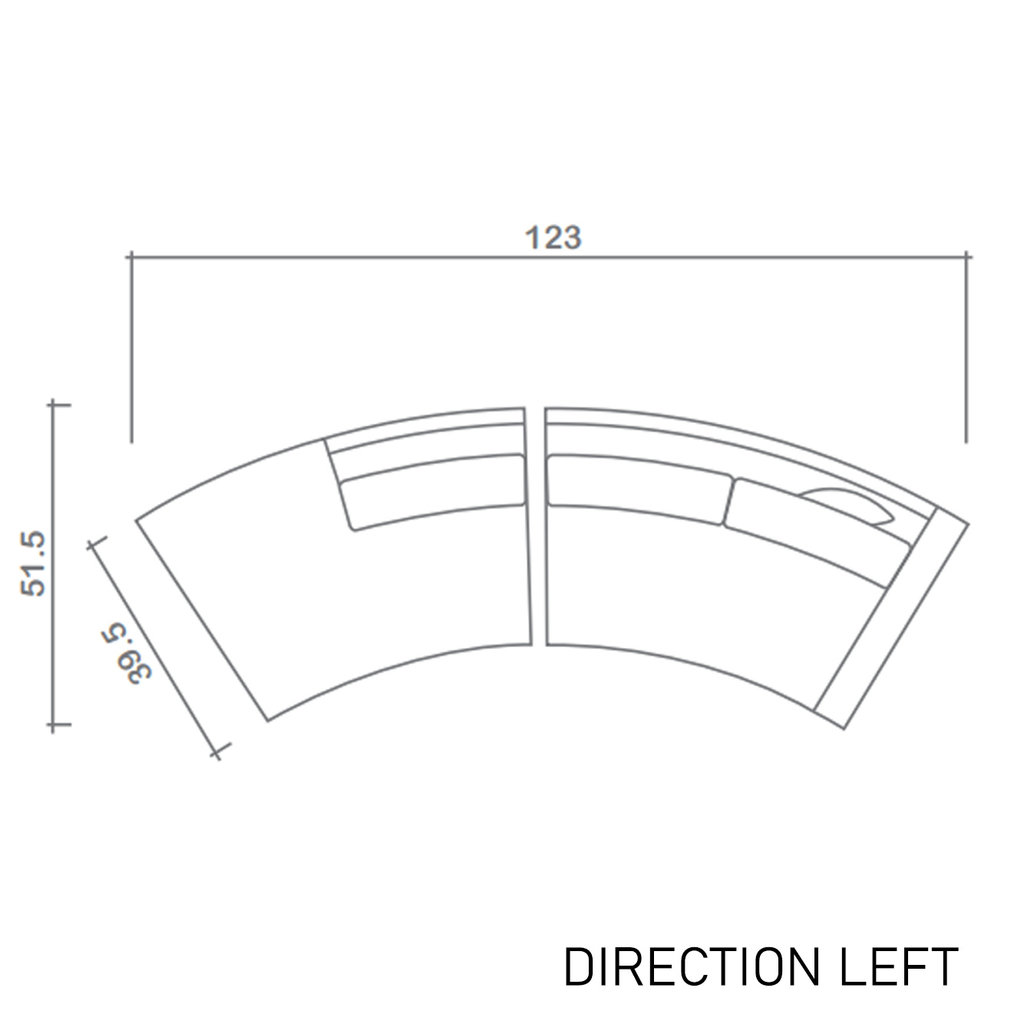 SEQUENCE FEATHER FILLED CURVED SECTIONAL