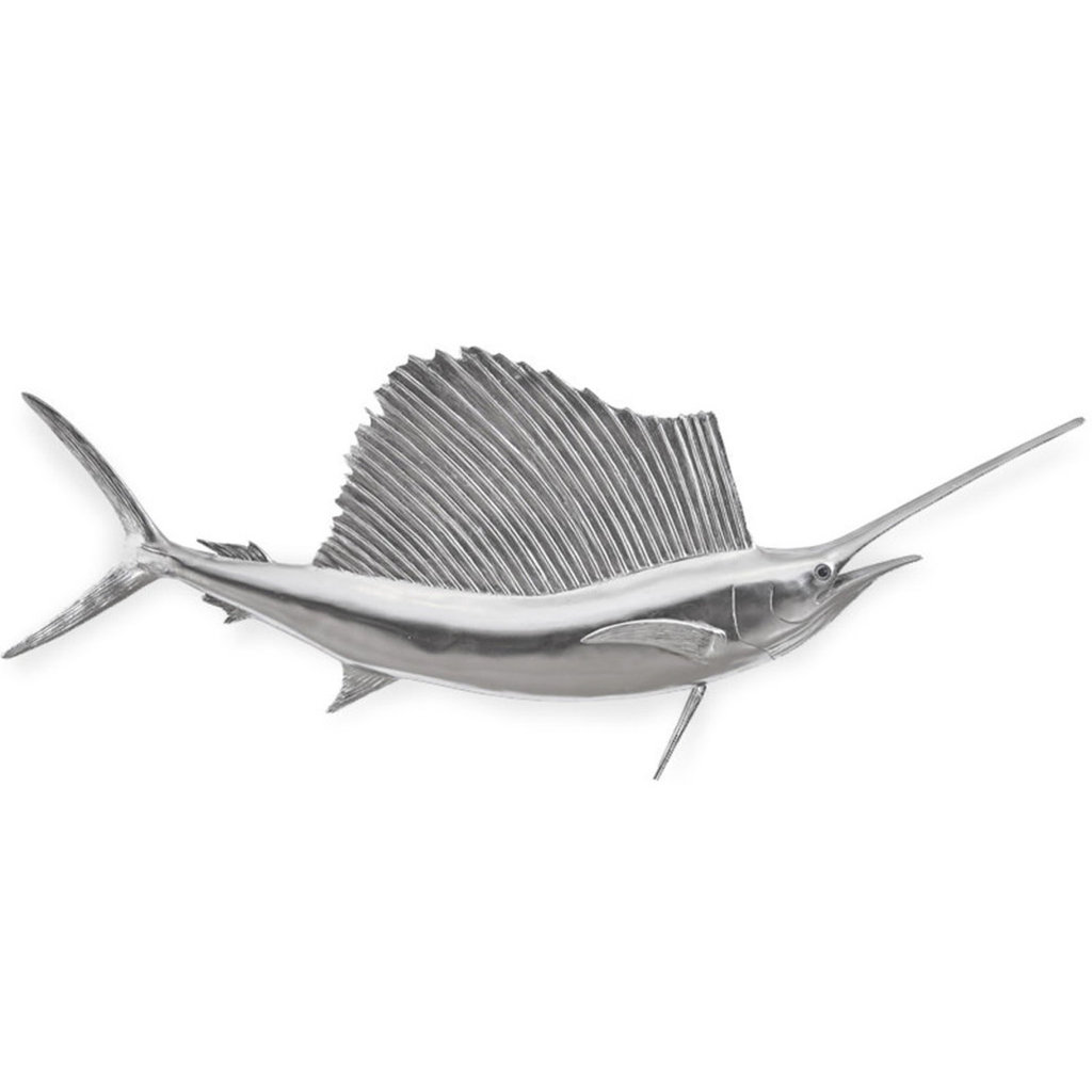 SAIL FISH WALL SCULPTURE SILVERLEAF