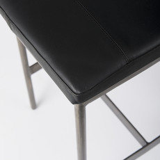 SVEN COUNTERSTOOL LEATHER AND METAL BLACK