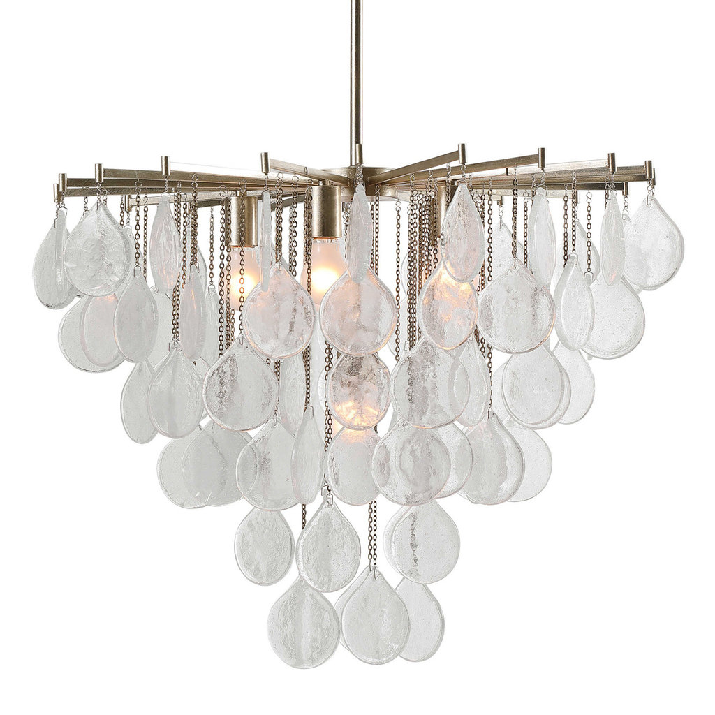 GOCCIE  6 LIGHT SEEDED GLASS CHANDELIER