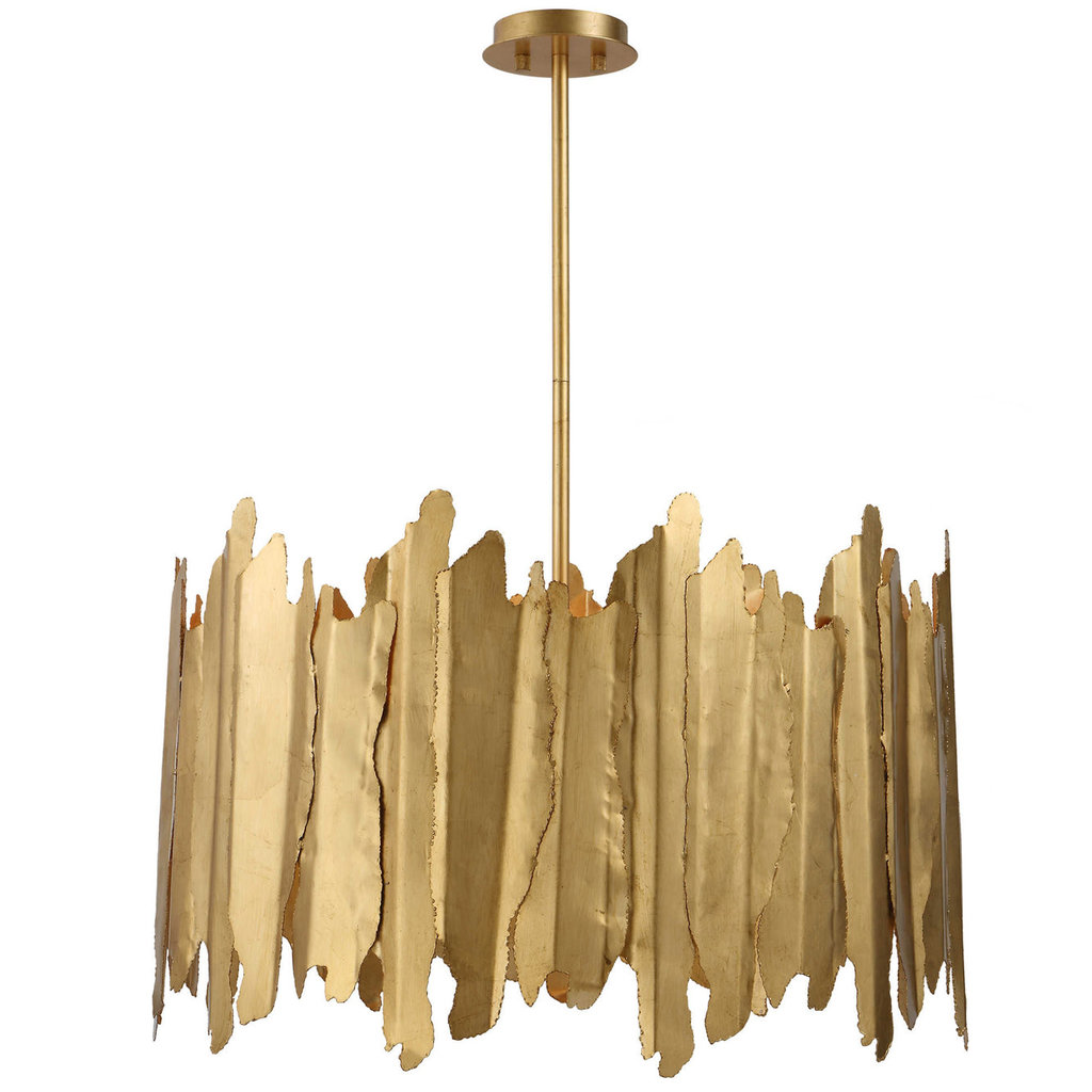 GOLDEN FEATHER 8 LIGHT CHANDELIER