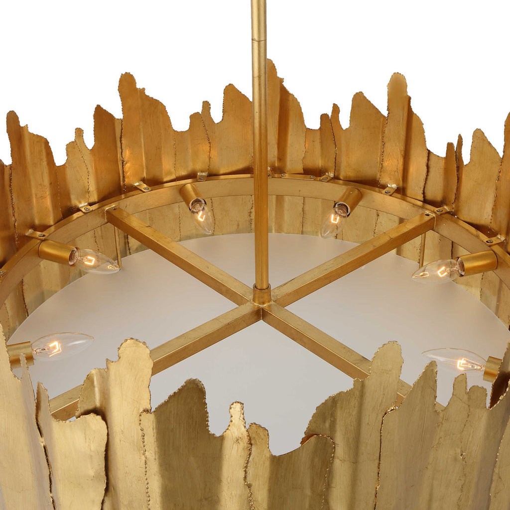 GOLDEN FEATHER 8 LIGHT CHANDELIER