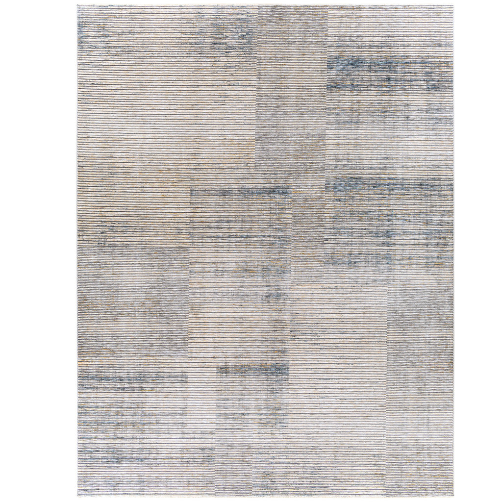 CARDIFF STRIPS 5' X 7'5" GREYS BLUE CAMEL WHEAT