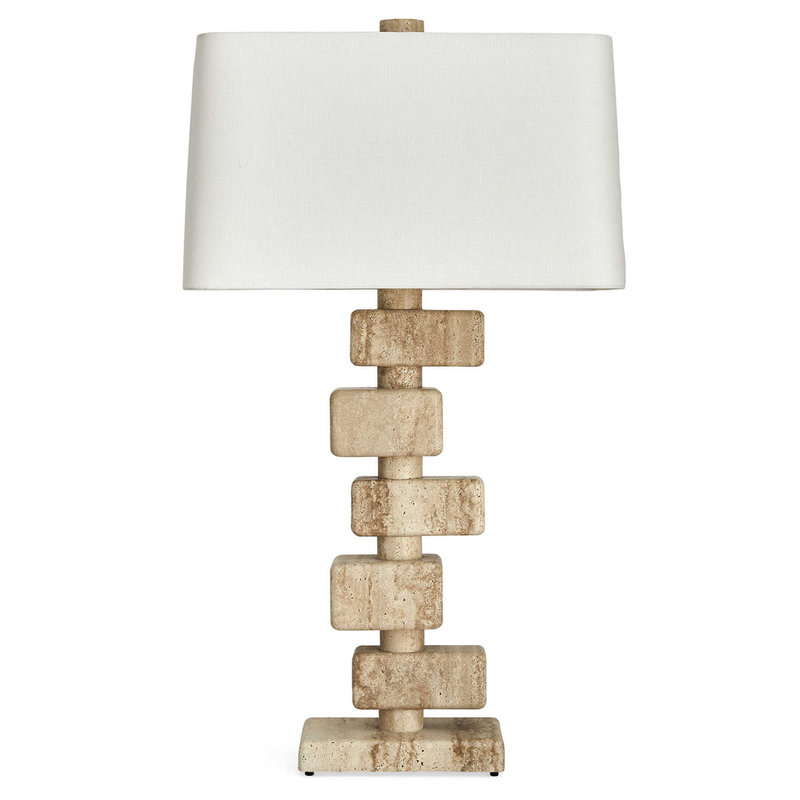 Brand – Stone & Beam Ceramic Geometric Cut-Out Table Desk Lamp With  LED Light Bulb, 22H, White