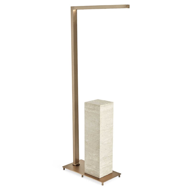 ILLUME FLOOR LAMP AND SIDE TABLE TRAVERTINE