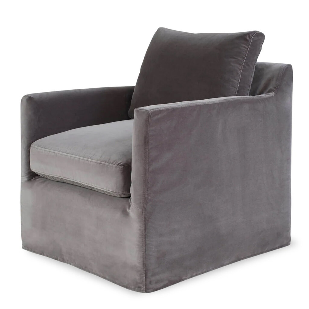 MADDOX SWIVEL CHAIR VELVET GREY