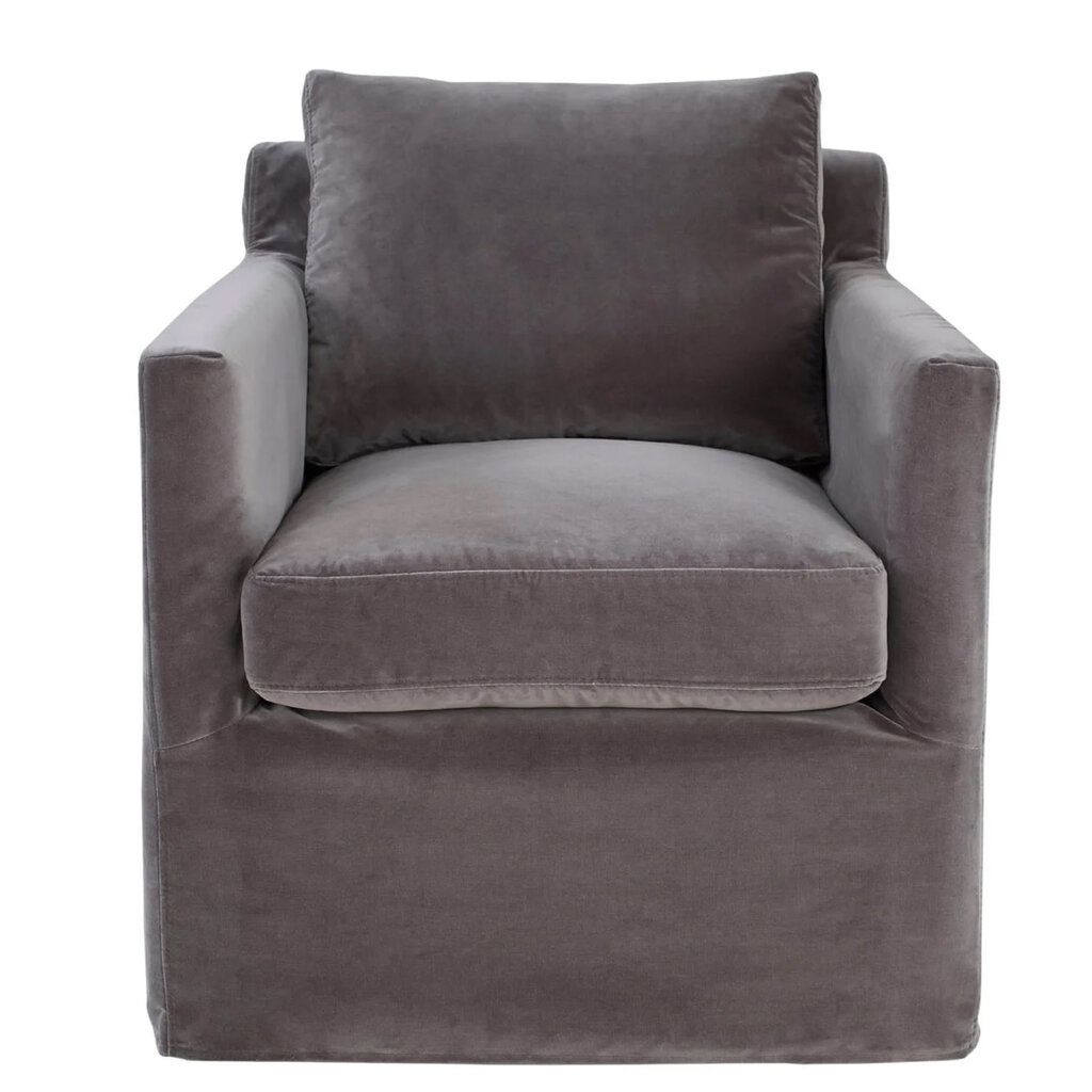 MADDOX SWIVEL CHAIR VELVET GREY