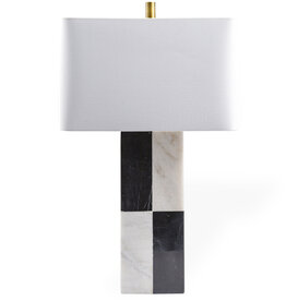INTERSECT TABLE LAMP MARBLE WHITE AND BLACK