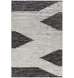 APACHE WOOL RUG 9' X 12' BLACK AND WHITE