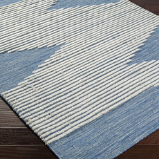 APACHE WOOL RUG 8' X 10' BLUE AND WHITE
