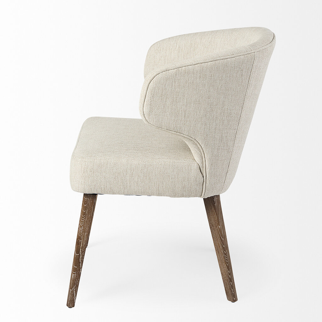 HAMILTON DINING CHAIR SAND w/ WOODGRAIN LEG