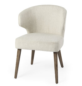 HAMILTON DINING CHAIR SAND w/ WOODGRAIN LEG