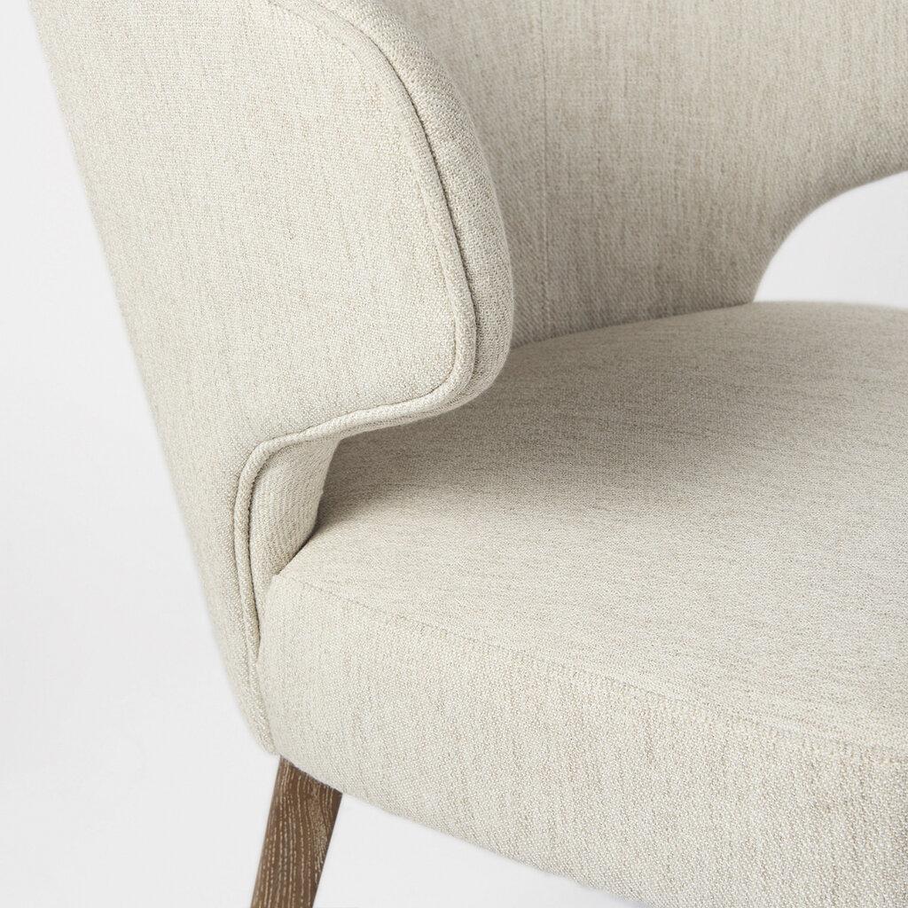 HAMILTON DINING CHAIR SAND w/ WOODGRAIN LEG