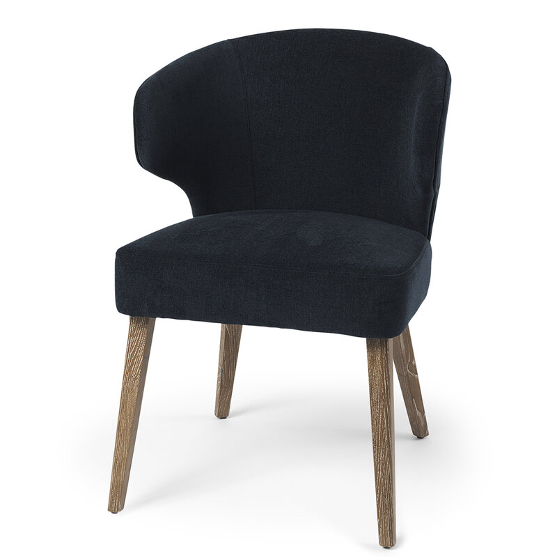 HAMILTON DINING CHAIR NAVY BLUE WOODGRAIN LEG