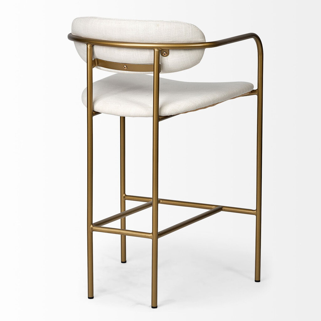 ISADORA COUNTER STOOL OFF WHITE AND GOLD