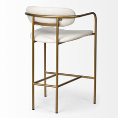 ISADORA COUNTER STOOL OFF WHITE AND GOLD