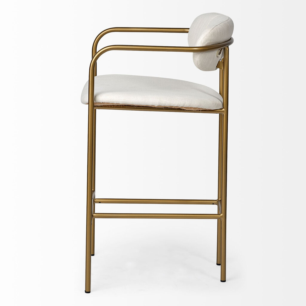 ISADORA COUNTER STOOL OFF WHITE AND GOLD