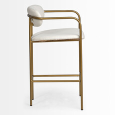 ISADORA COUNTER STOOL OFF WHITE AND GOLD