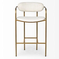 ISADORA COUNTER STOOL OFF WHITE AND GOLD