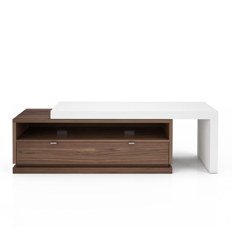 ESCAPE MEDIA UNIT WALNUT W/ LACQUER TOP ADJUSTABLE By HUPPE