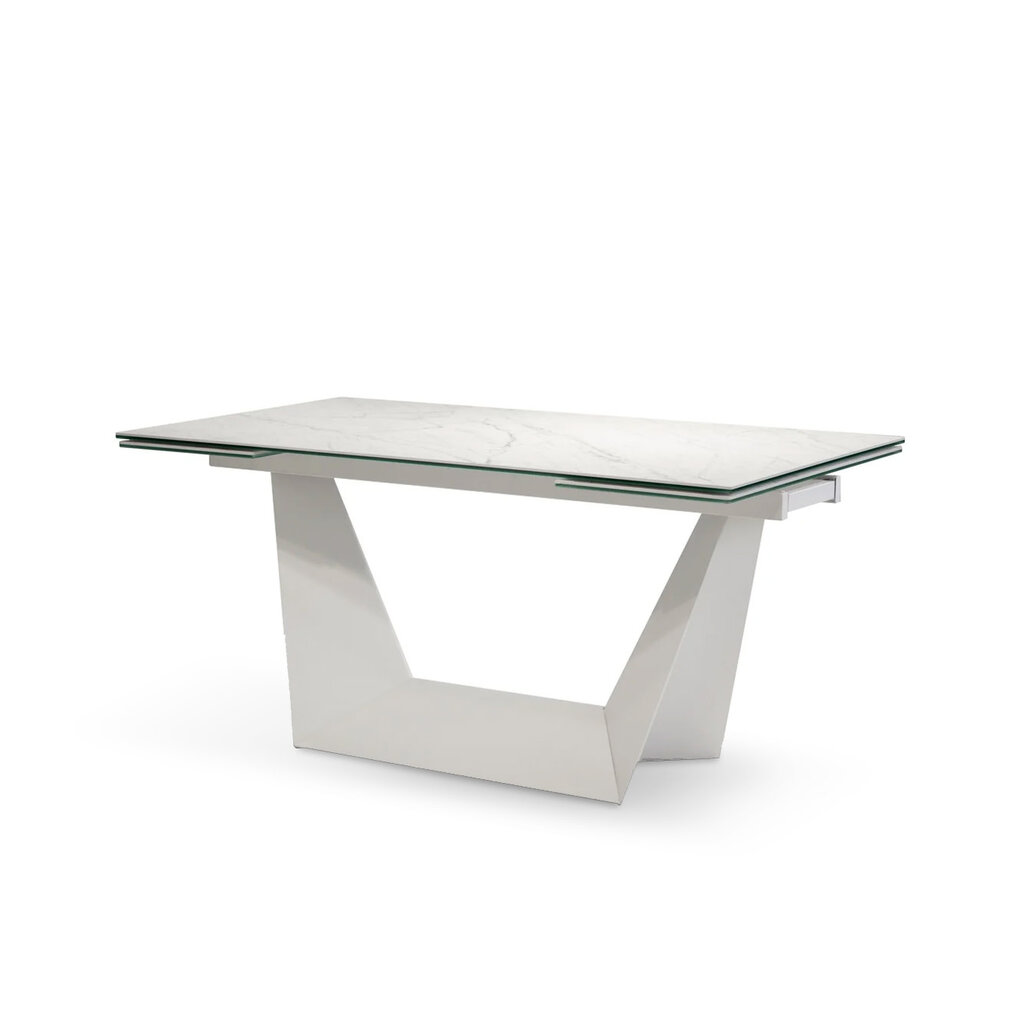 PHOENIX CERAMIC EXTENSION DINING TABLE WHITE 62" TO 94