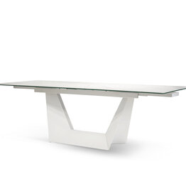 PHOENIX CERAMIC EXTENSION DINING TABLE WHITE 62" TO 94