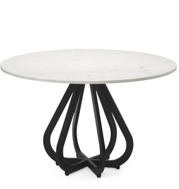 HEART DINING TABLE ROUND 48" MARBLE BLACK BASE 48"