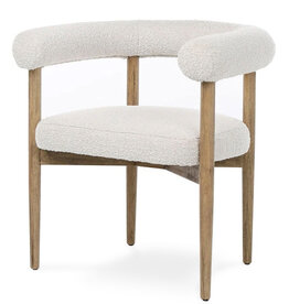 BAYSIDE DINING CHAIR BOUCLE WHITE SAND