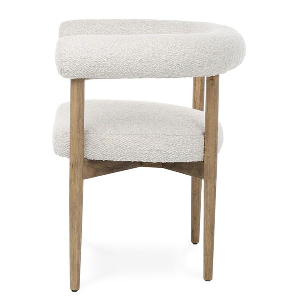 BAYSIDE DINING CHAIR BOUCLE WHITE SAND