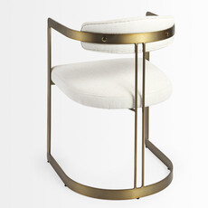 ARBUTUS DINING CHAIR WHITE AND BURNISHED GOLD
