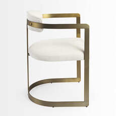 VANCE DINING CHAIR WHITE AND BURNISHED GOLD