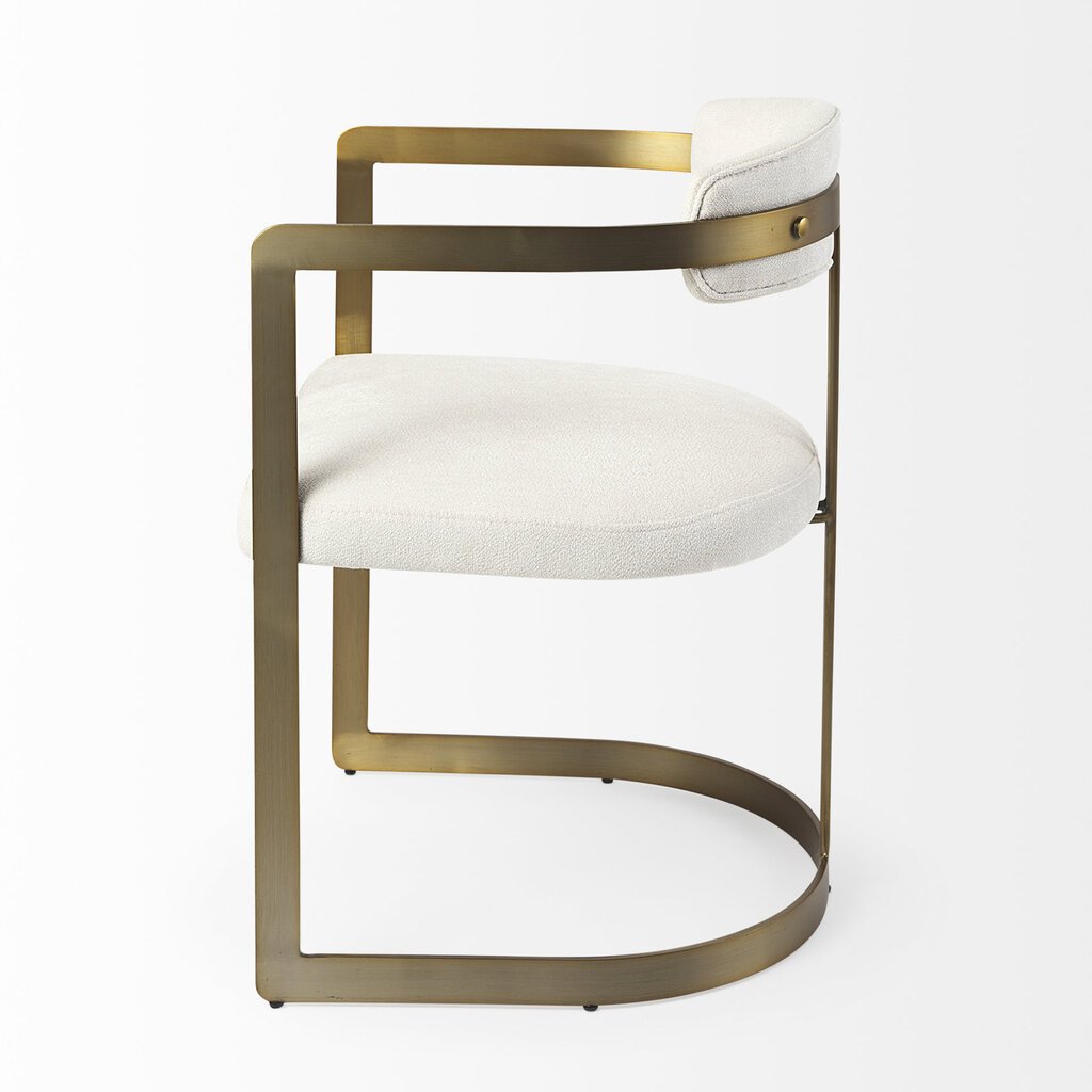 VANCE DINING CHAIR WHITE AND BURNISHED GOLD