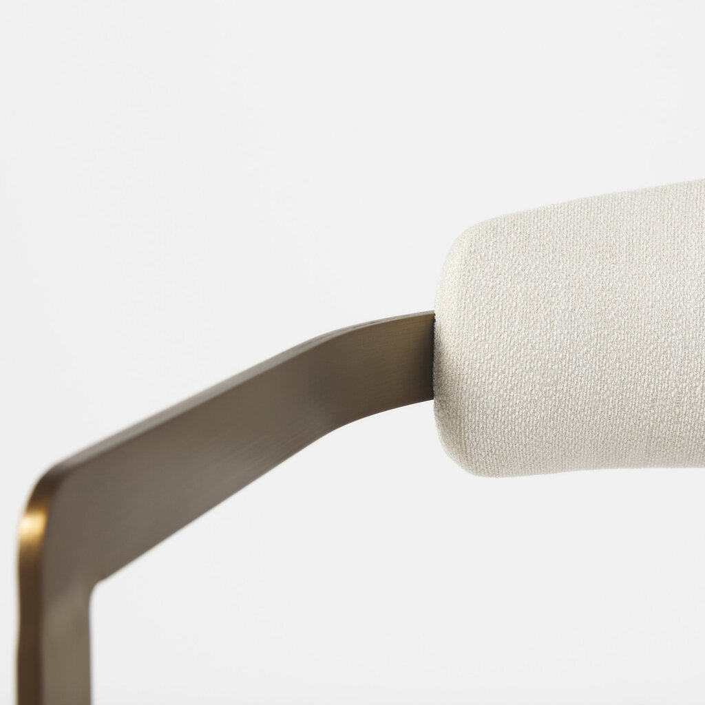 ARBUTUS DINING CHAIR WHITE AND BURNISHED GOLD