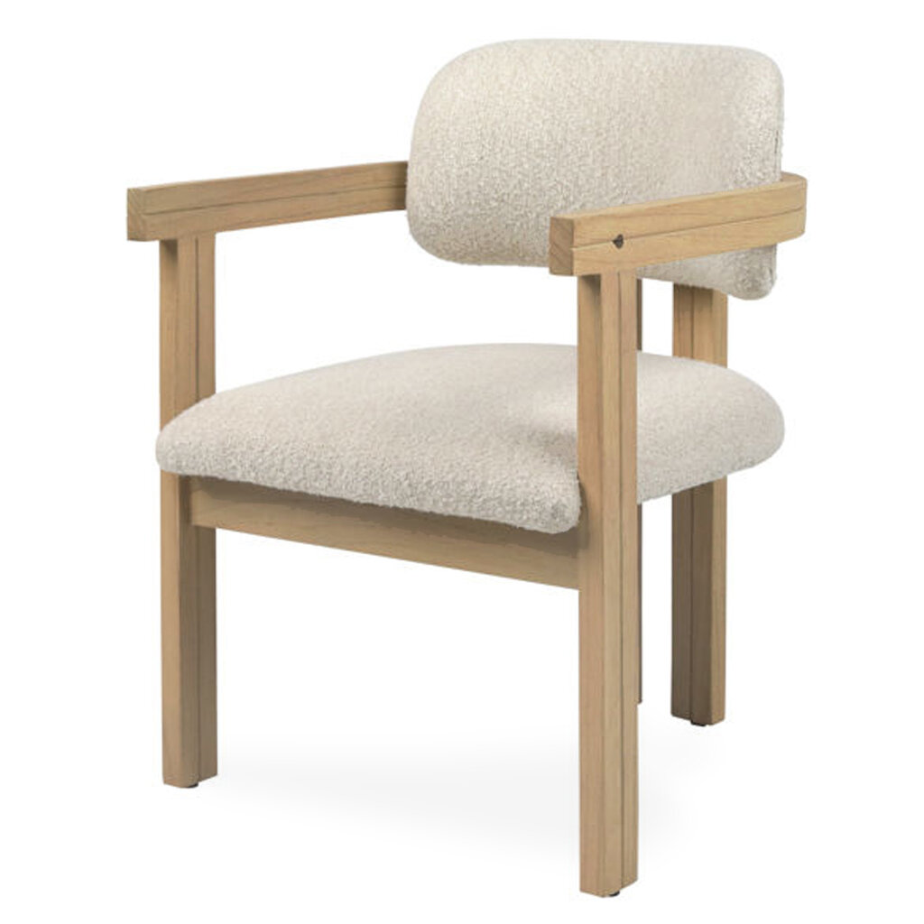 CALLUM DINING CHAIR OFF WHITE + NATURAL