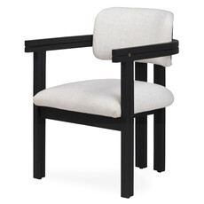 CALLUM DINING CHAIR OFF WHITE + BLACK