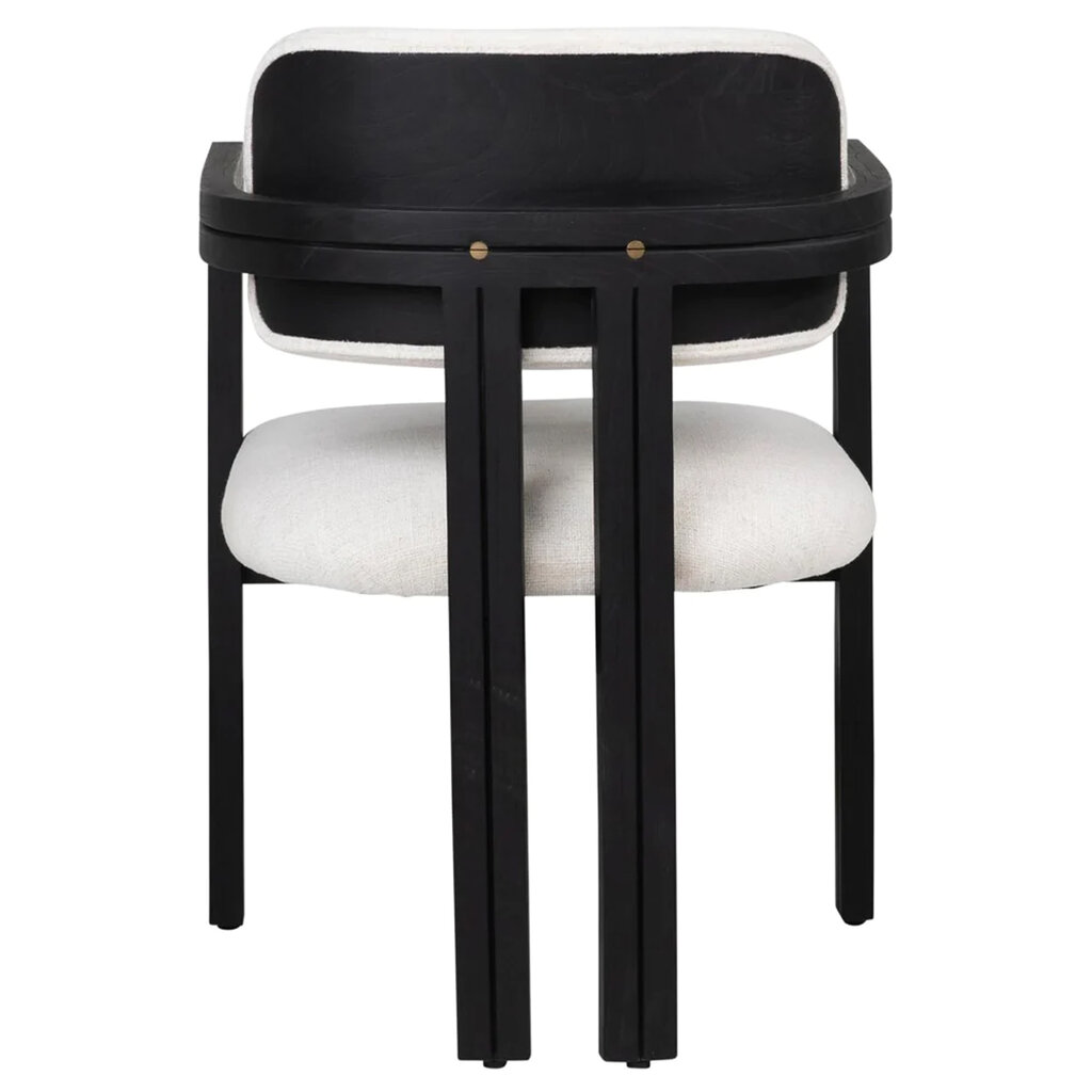 CALLUM DINING CHAIR OFF WHITE + BLACK