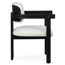 CALLUM DINING CHAIR OFF WHITE + BLACK