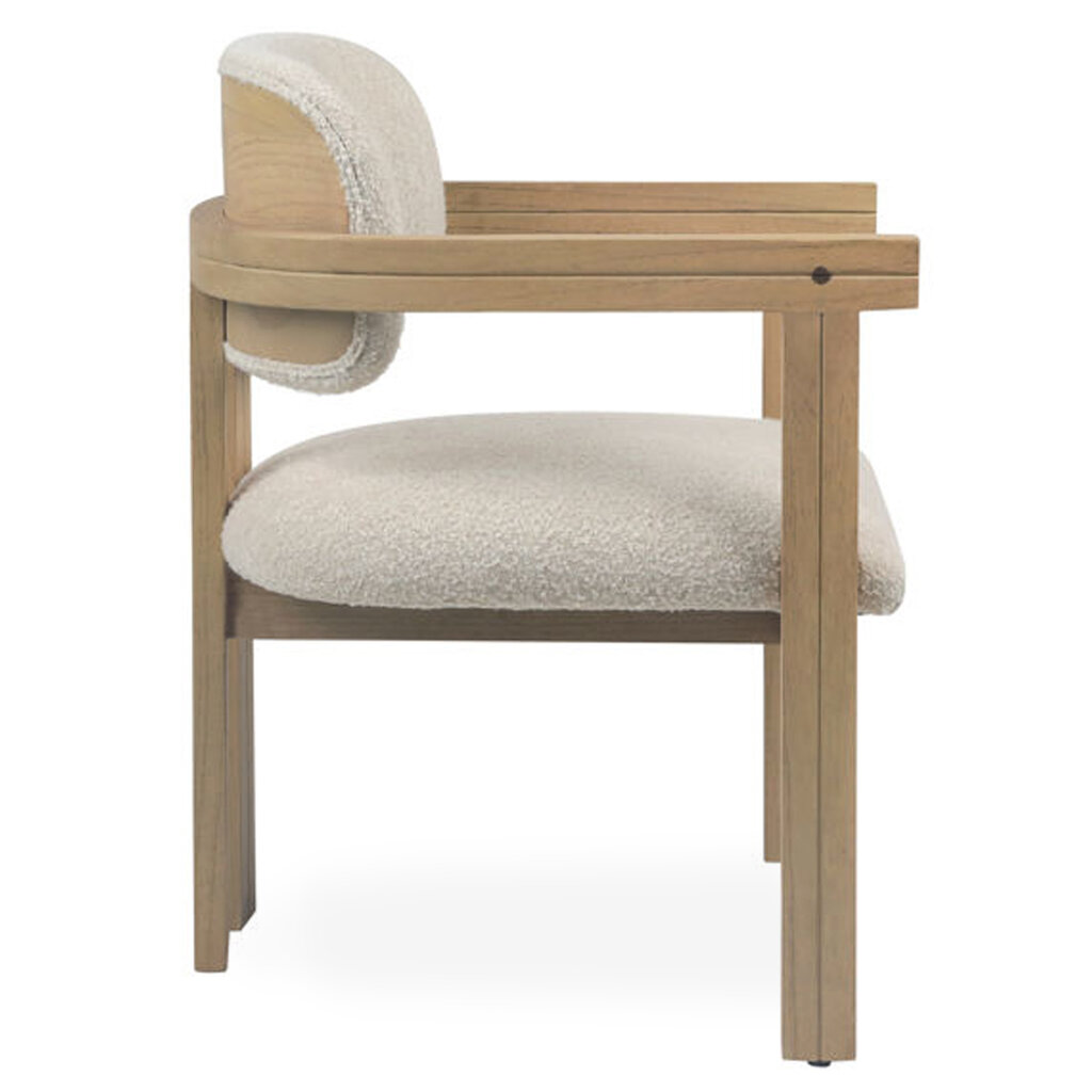 CALLUM DINING CHAIR OFF WHITE + NATURAL
