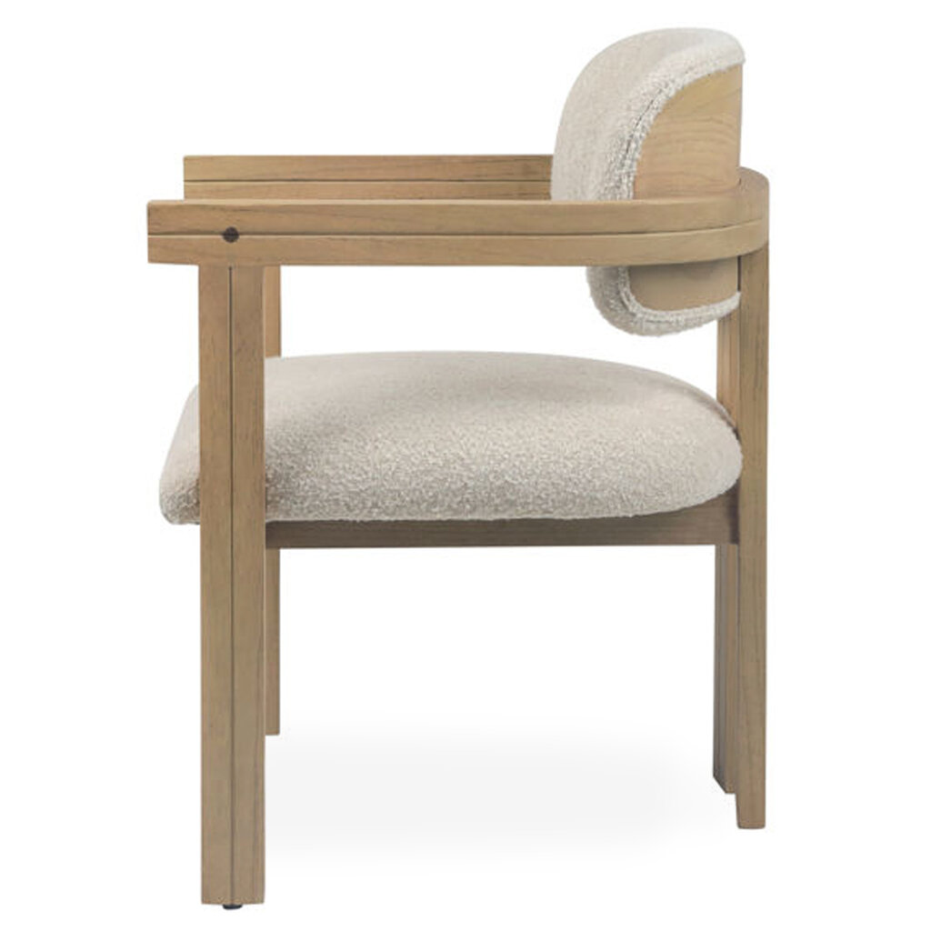 CALLUM DINING CHAIR OFF WHITE + NATURAL