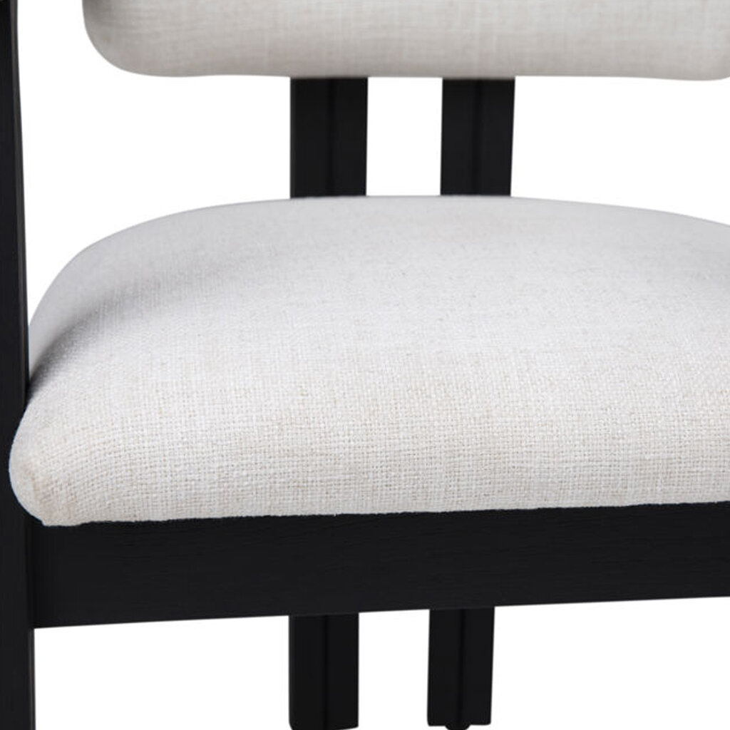 CALLUM DINING CHAIR OFF WHITE + BLACK