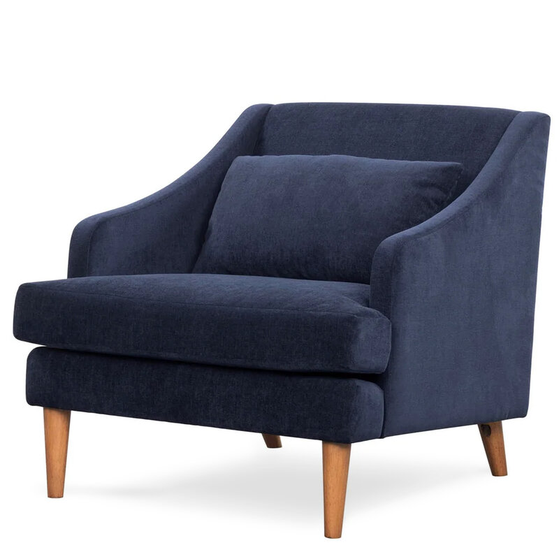 CATHERINE CHAIR CHENILLE BLUE