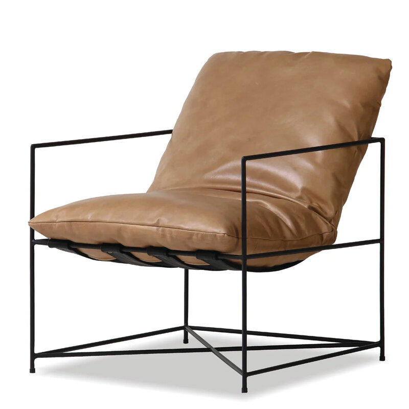 BELGIUM SLING CHAIR LEATHER BROWN