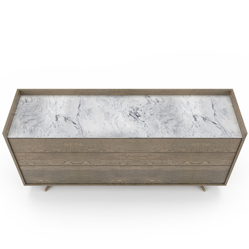 MEMENTO 6 DRAWER DRESSER By HUPPE LACQUERED GLASS TOP