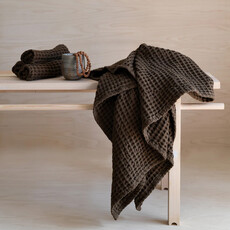 BIG WAFFLE TOWEL AND BLANKET DARK GREY