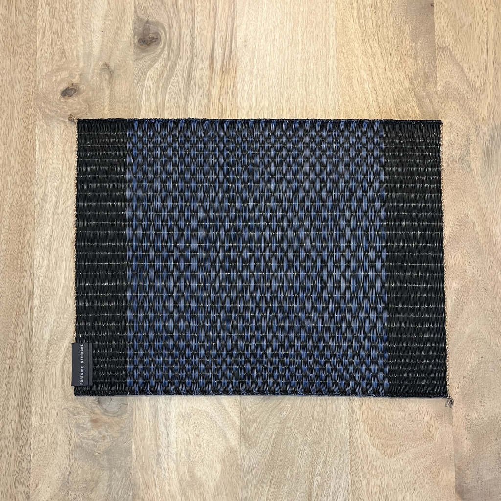 PORTSIDE PLACEMAT BLUE AND BLACK  13.75"X10.25"